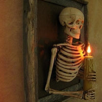 Framed Skeleton Torso Wall Decor with Flickering LED Light and Hanging Hardware