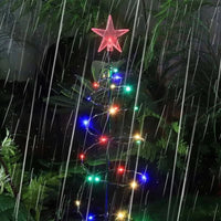 Solar Powered Metal Christmas Tree Light with 50 LEDs, Three Lighting Modes and Warm or Multicolor Glow