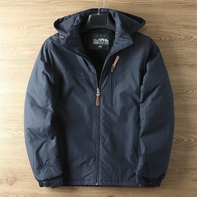 Hooded Jacket with Lined Interior, Adjustable Hood and Zip Pockets in a Relaxed Fit in Five Colors and Sizes M to 5XL