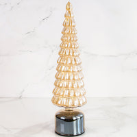15.4" Micro LED Rotating Glass Tree - Interior Delights
