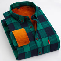 Tartan Overshirt with Brushed Fabric and Relaxed Fit for Cold Weather