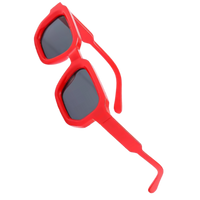 Bold Energy Rectangle UV Sunglasses  -Red Grey - Ozerty