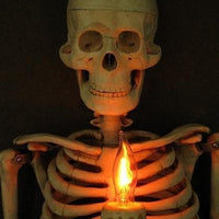 Framed Skeleton Torso Wall Decor with Flickering LED Light and Hanging Hardware