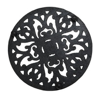 Round Cast Iron Trivet with Raised Pattern and Rust Resistant Finish, 6.7 Inch