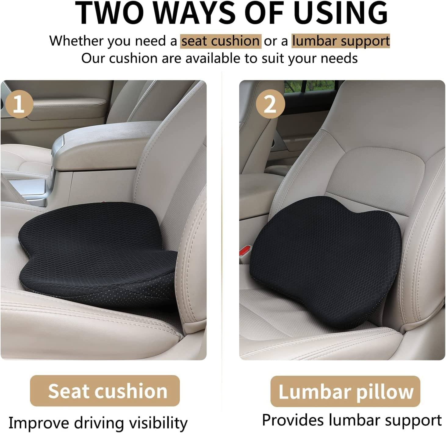 Car Seat Cushion with Added Height for Shorter Drivers