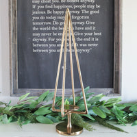 25" Gold Tree Pillar Holder - Interior Delights