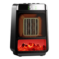 Tabletop Ceramic Heater with Flame Effect Light and Digital Timer