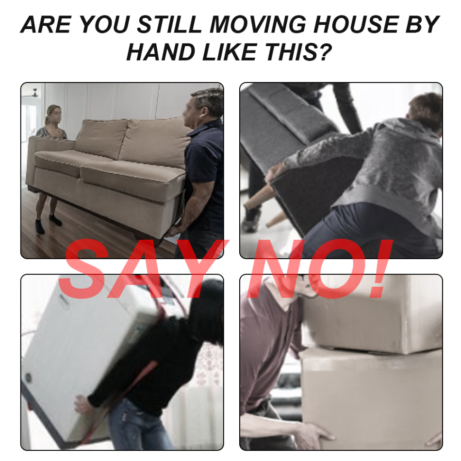 Furniture Rollers and Lifter Tool Set for Moving