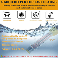 Bucket Water Heater with Safety Guard and Insulated Handle, 39.4ft Cord
