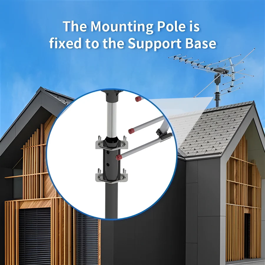 Motorized HD TV Antenna with 360 Degree Rotation and Remote Control, 33ft Cable