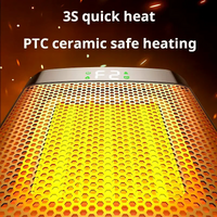Tabletop Ceramic Heater with Flame Effect Light and Digital Timer