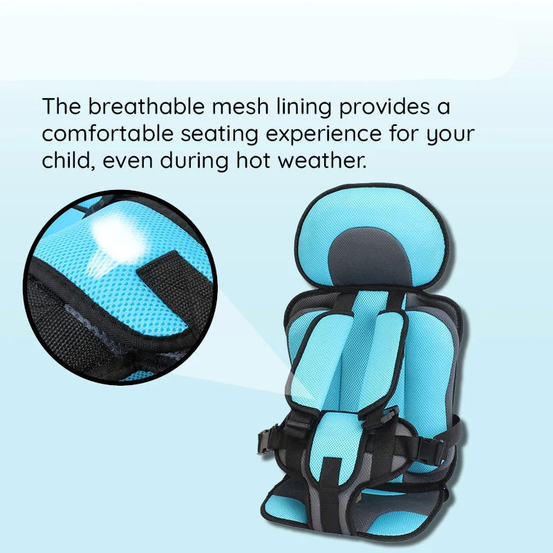 Booster Seat Cushion for Kids with Five Point Harness and Mesh Panel