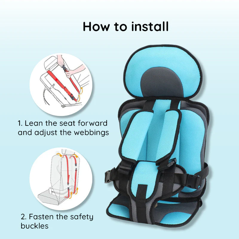 Booster Seat Cushion for Kids with Five Point Harness and Mesh Panel