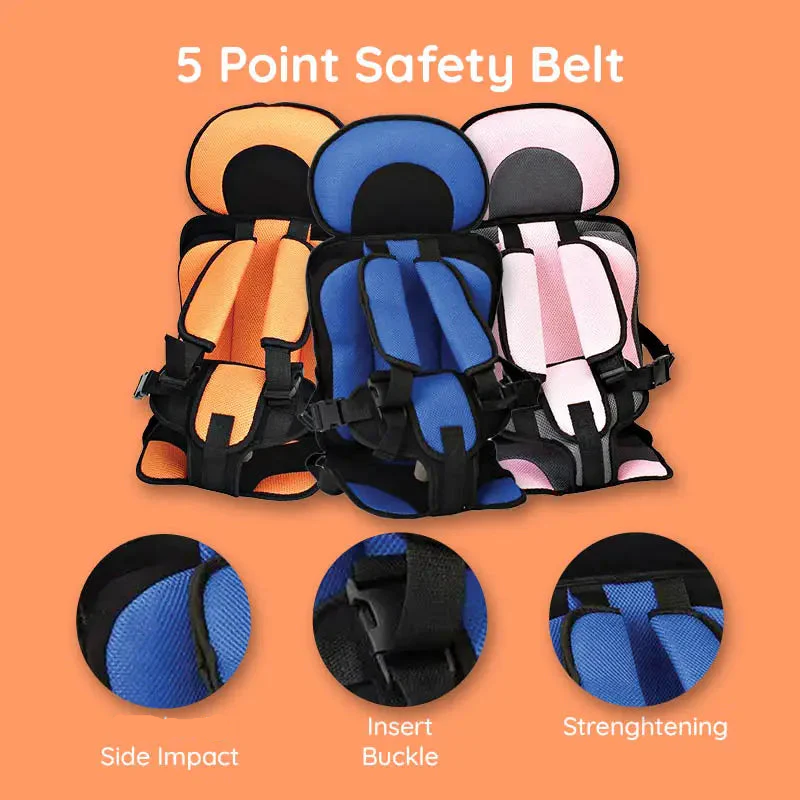 Booster Seat Cushion for Kids with Five Point Harness and Mesh Panel