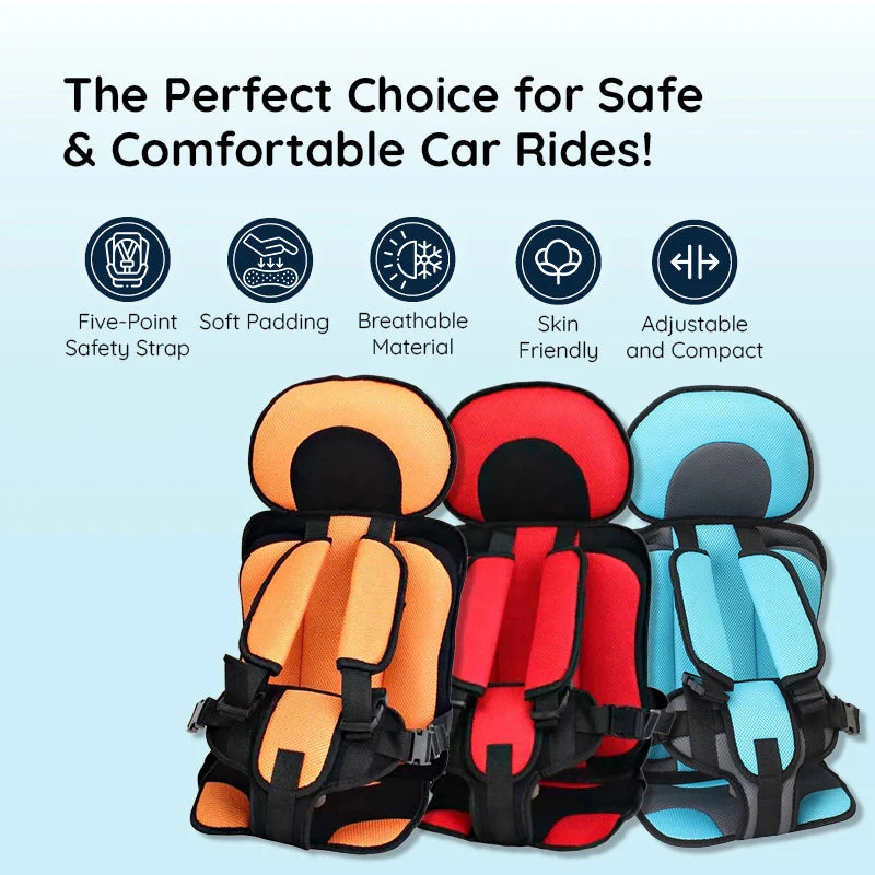 Booster Seat Cushion for Kids with Five Point Harness and Mesh Panel