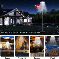 Solar Flagpole Light with Automatic Dusk Sensor and 700 Lumens, IP67 Rated