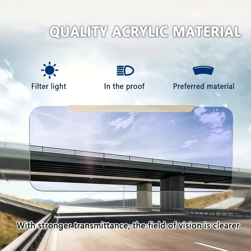 Anti Glare Car Sun Visor Extender with Polarized Lens and 180 Degree Adjustment for Driver and Passenger