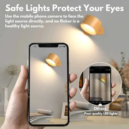 Rechargeable Wall Lamp with Magnetic Ball Rotation and Touch Control, Three Color Temperatures