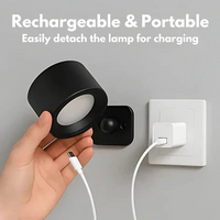 Rechargeable Wall Lamp with Magnetic Ball Rotation and Touch Control, Three Color Temperatures