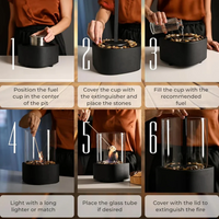 Portable Tabletop Fireplace with Real Ethanol Flames and Included Snuffer