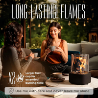 Portable Tabletop Fireplace with Real Ethanol Flames and Included Snuffer