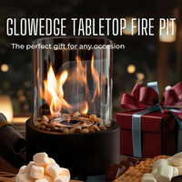 Portable Tabletop Fireplace with Real Ethanol Flames and Included Snuffer