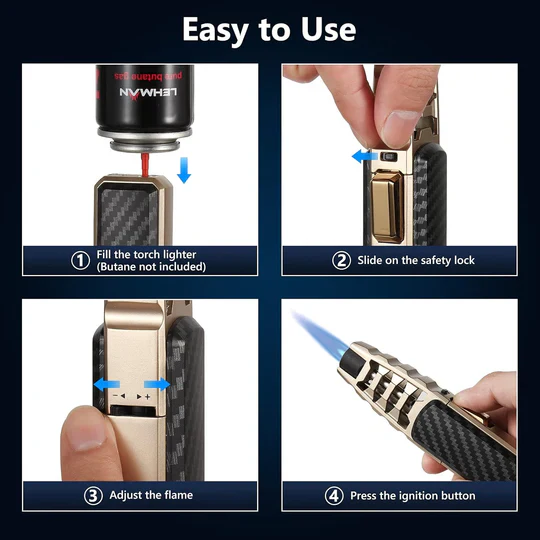 Kitchen Butane Torch with Dial Heat Control and Refillable Base