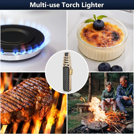 Kitchen Butane Torch with Dial Heat Control and Refillable Base