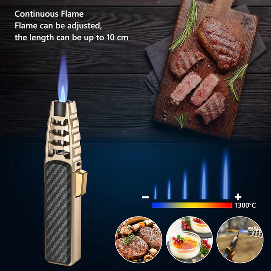 Kitchen Butane Torch with Dial Heat Control and Refillable Base