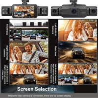 4-Channel Dash Cam with Night Vision and Parking Monitor, WiFi App Control