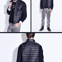 Packable Down Vest with Stand Up Collar and Water Resistant Shell