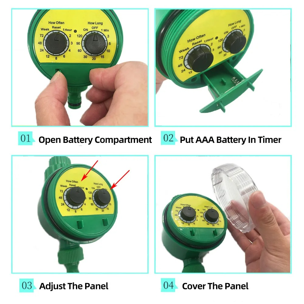 Drip Irrigation System with Automatic Timer for Gardens