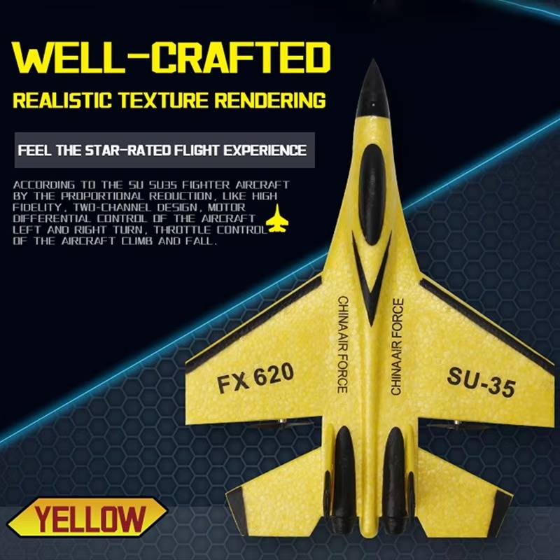 Remote Control Foam Airplane with Three Axis Gyro and LED Wing Lights for Outdoor Flying