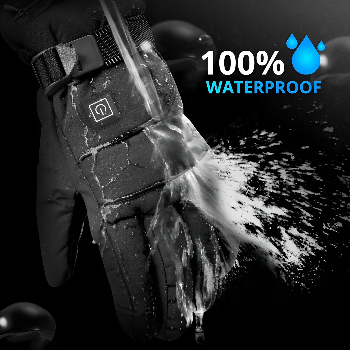 Rechargeable Heated Gloves with Touchscreen Fingertips and Waterproof Shell, 8-Hour Battery