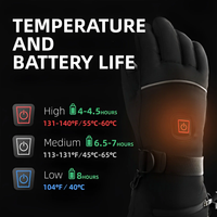 Rechargeable Heated Gloves with Touchscreen Fingertips and Waterproof Shell, 8-Hour Battery