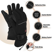 Rechargeable Heated Gloves with Touchscreen Fingertips and Waterproof Shell, 8-Hour Battery