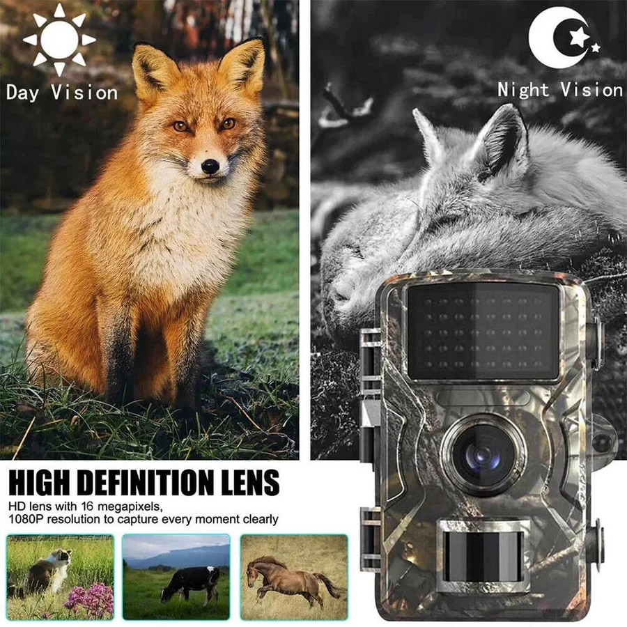 Outdoor Trail Camera with 16MP Photos 1080P Video and Infrared Night Vision for Wildlife Watching