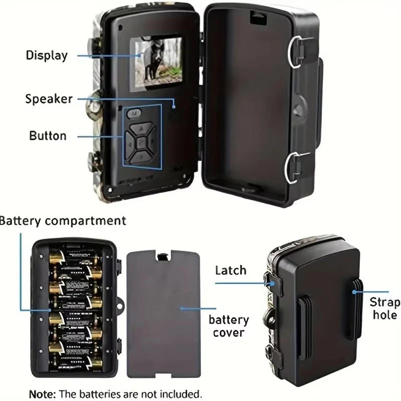 Outdoor Trail Camera with 16MP Photos 1080P Video and Infrared Night Vision for Wildlife Watching