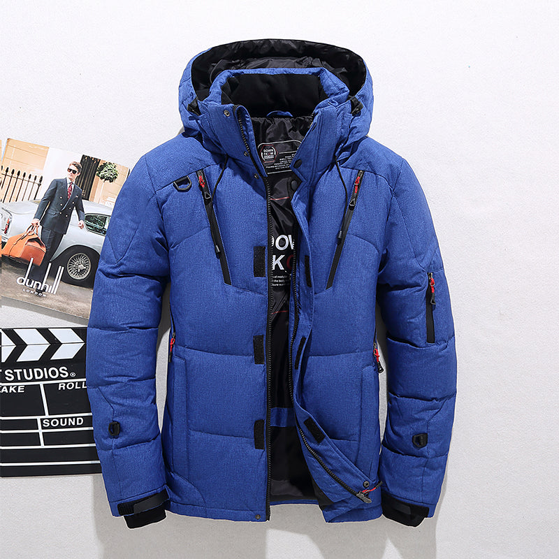 Insulated Winter Parka with Detachable Padded Hood and Water Resistant Shell for Men
