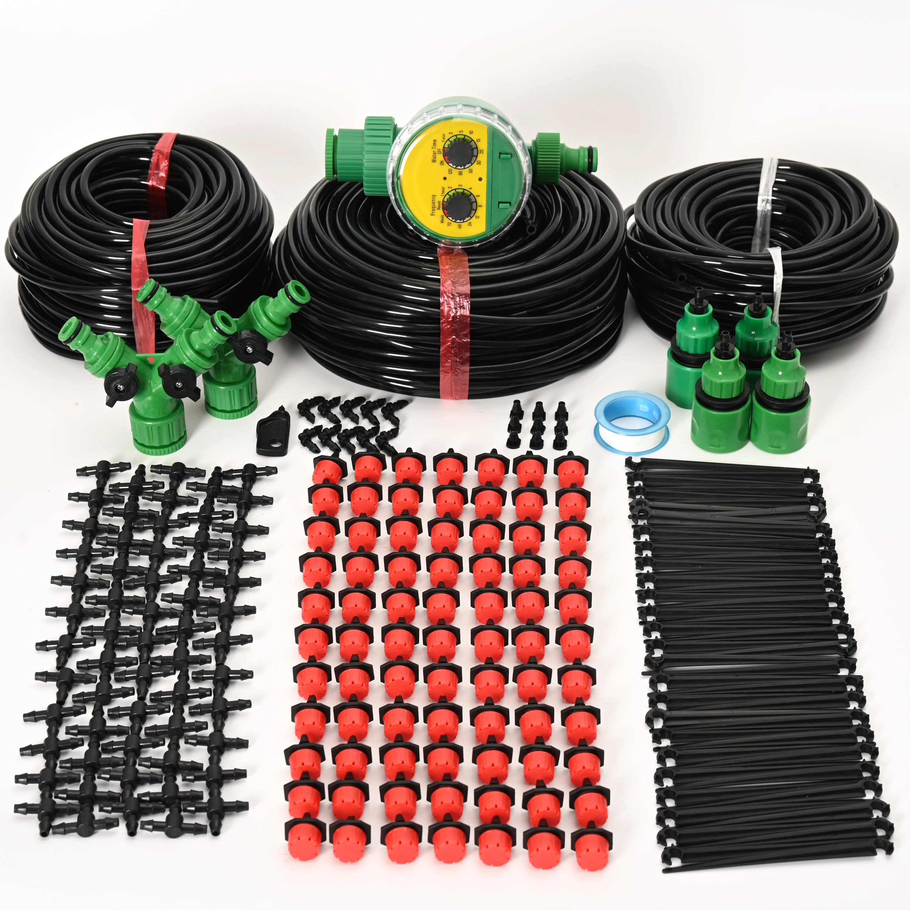Drip Irrigation System with Automatic Timer for Gardens