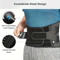 Lower Back Brace with 6-Strip Reinforcement and 3D Massage Pad