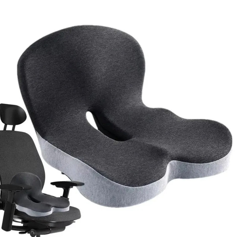 L-Shaped Memory Foam Cushion with Lumbar Support and Anti-Slip Base