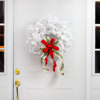 22"-24" Flocked White Pine Wreath detail photo 4