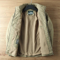 Windproof Hooded Jacket with Insulated Lining and Zippered Front Pockets