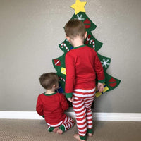 Felt Christmas Tree Set with Hook and Loop Ornaments for Kids to Decorate and Rearrange