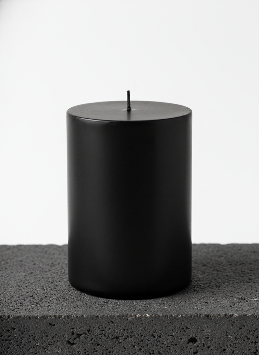 Black Pillar Candle
