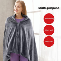 Electric Shawl Blanket with Zipper and Three Heat Modes, Machine Washable