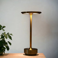 Cordless Rechargeable LED Table Lamp with Touch Dimming and Three Color Temperatures in Gold, Silver or Black