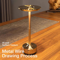 Cordless Rechargeable LED Table Lamp with Touch Dimming and Three Color Temperatures in Gold, Silver or Black