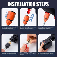 Cordless High Pressure Washer Kit with Two Batteries